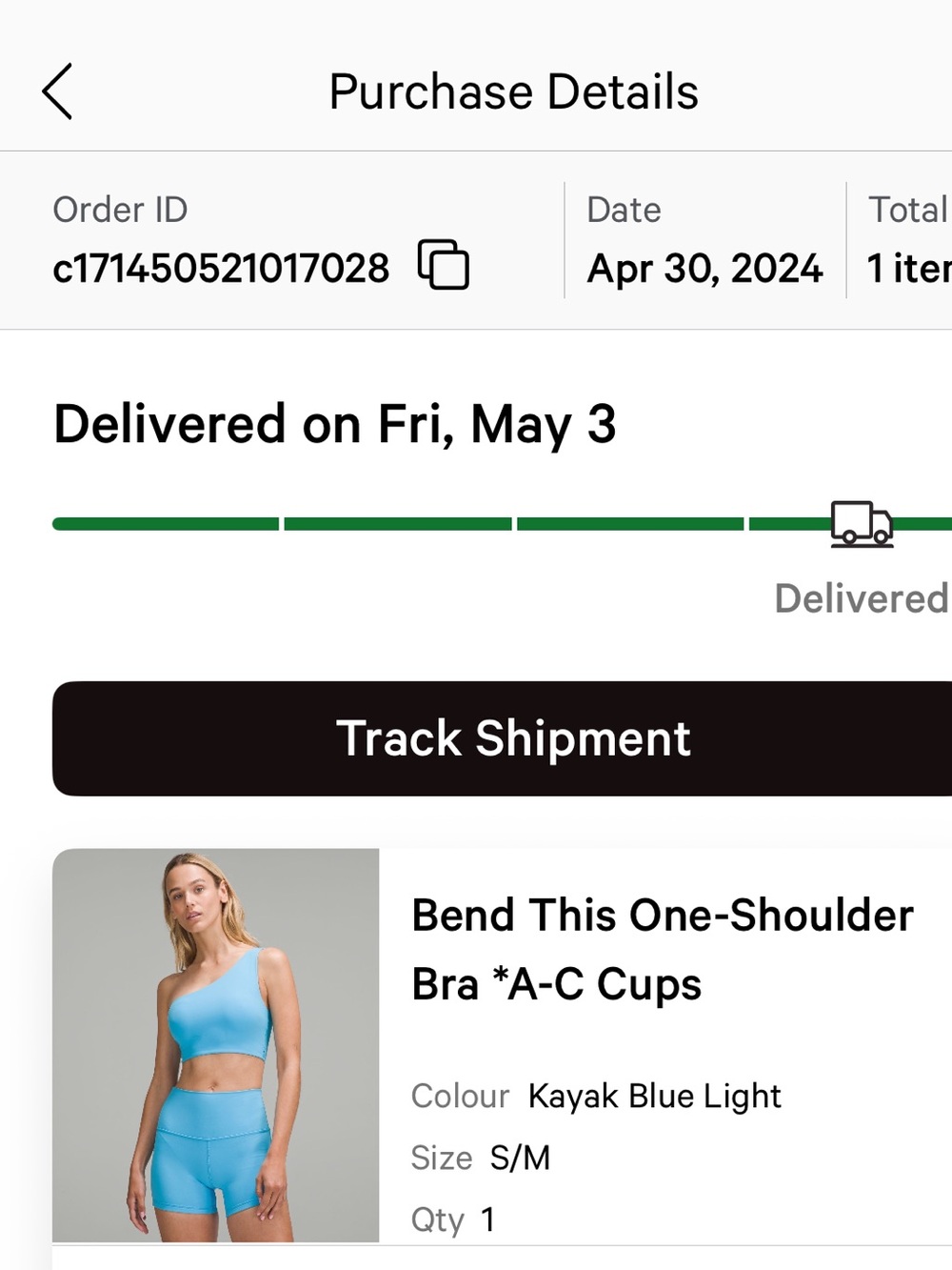 Lululemon One-Shoulder Sports Bra in Kayak Blue Light